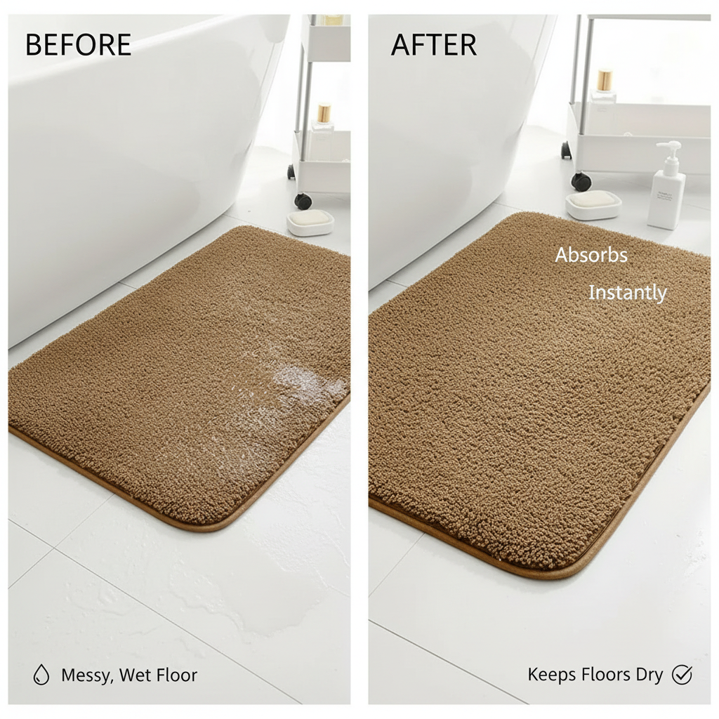 Super Water Absorbent Bathroom Floor Mat Anti-slip Bathroom Mat Bath Mat Long Hair Floor Mat Bedroom Door Mat Home Decoration